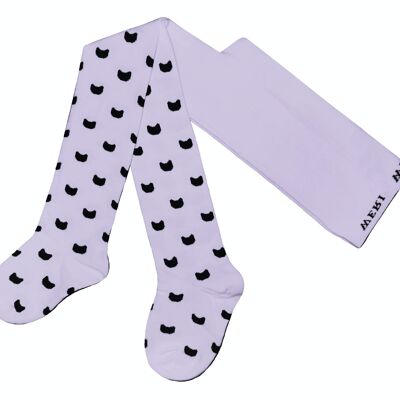 Collant in Cotone per Bambini con Gatti >>Lilla<< morbido cotone
