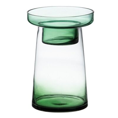 GREEN GLASS CANDLE HOLDER AUTUMN DECORATION CL602897