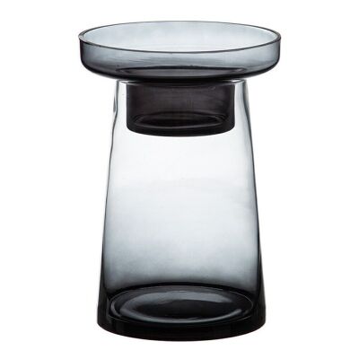 GRAY GLASS CANDLE HOLDER AUTUMN DECORATION CL602917