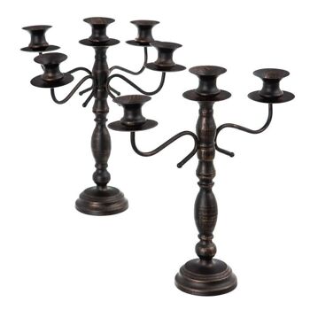 CANDÉLABRES EN MÉTAL NOIR DÉCORATION D'AUTOMNE CL603022 2