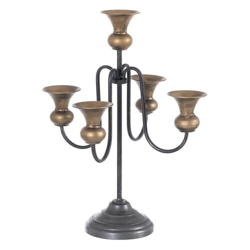 CANDELABRO ORO-NEGRO METAL DECORACIÓN OTOÑO CL603782