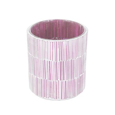 PINK CRYSTAL CANDLE HOLDER AUTUMN DECORATION CL105670
