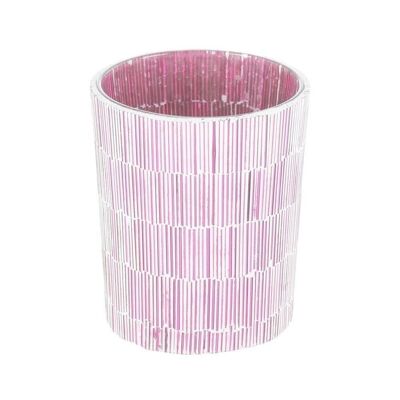 PINK CRYSTAL CANDLE HOLDER AUTUMN DECORATION CL105673