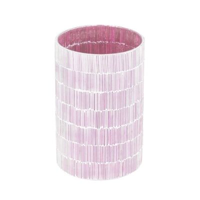 PORTAVELAS ROSA CRISTAL DECORACIÓN OTOÑO CL105676