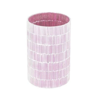 PINK CRYSTAL CANDLE HOLDER AUTUMN DECORATION CL105676