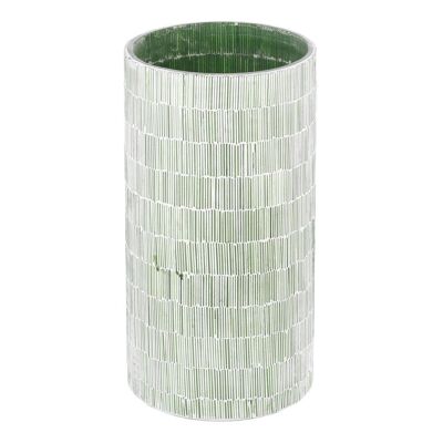 GREEN GLASS CANDLE HOLDER AUTUMN DECORATION CL105681