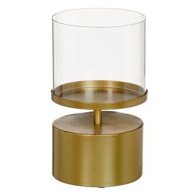 GOLD CANDLE HOLDER GLASS/METAL AUTUMN DECORATION CL605081