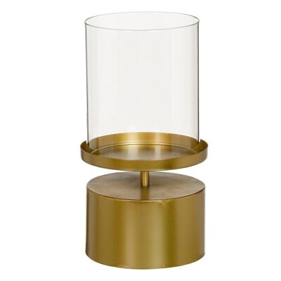 GOLD CANDLE HOLDER GLASS/METAL AUTUMN DECORATION CL605082