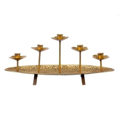 CANDLE HOLDER FLOWERS GOLD METAL AUTUMN DECORATION CL605317