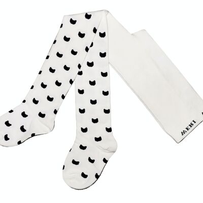 Cotton Tights for Children with Cats >>Creme<<