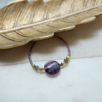 Bracciale fluorite, ametista - Sadgati