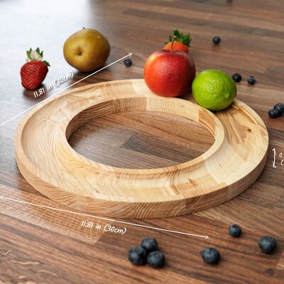 Decorazione da cucina per ciotola di frutta in legno naturale