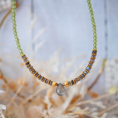 Collana Alisha con peridoto e labradorite