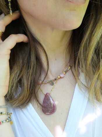 Collier Hiya rhodonite 6