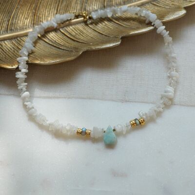 Mishti Moonstone and Amazonite Necklace