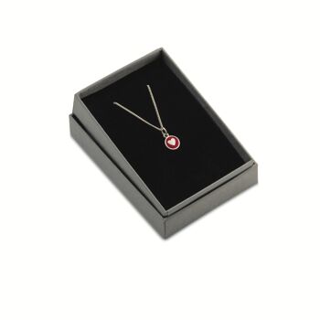 Collier Mini Coeur Émail Rouge Cerise 3