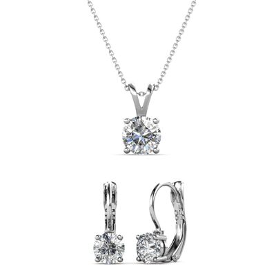 Round Vernice Sets - Silver and Crystal
