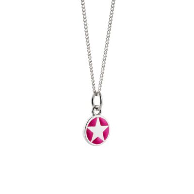 Mini Cherry Red Star Enamel Necklace