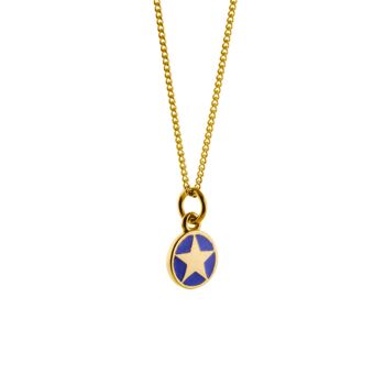 Collier émail mini étoile bleu indigo 1
