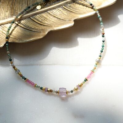 Indian Somila Agate necklace, ametrine
