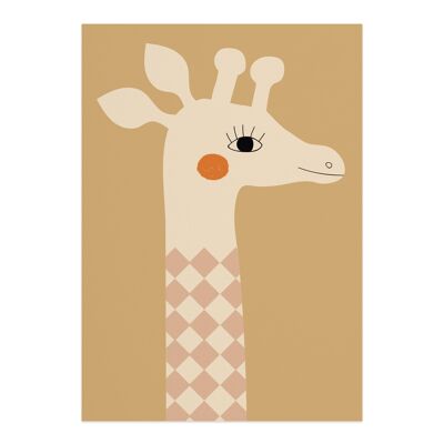 Affiche Shiny Giraffe Animal Kids, papier écologique et emballage