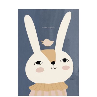 Happy Together Animal Poster per bambini, carta ecologica e confezione