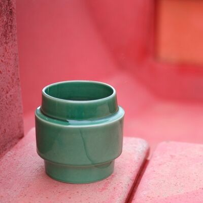 Green stoneware planter CA0109NE1414