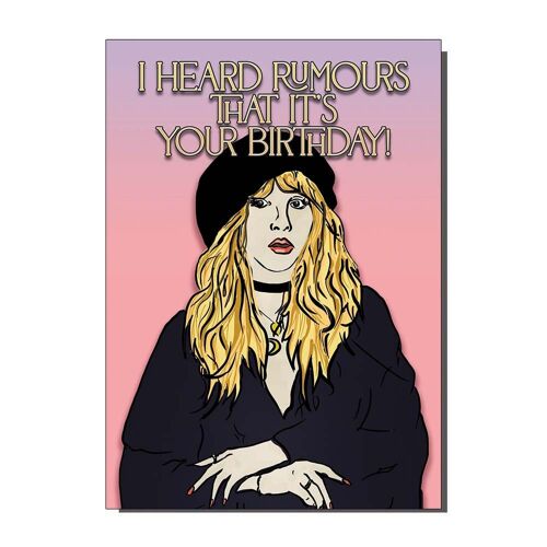 Rumours Fleetwood Mac Stevie Nicks Inspired Birthday Card
