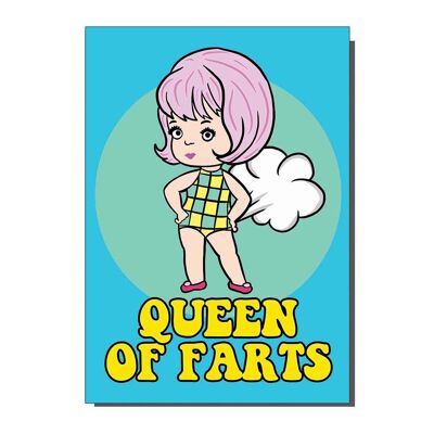 Queen Of Farts Funny Kitsch Saludos / Cumpleaños / Tarjeta