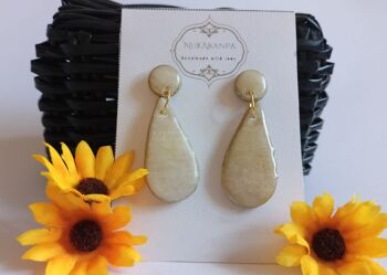 Boucles d'oreilles faites à la main, hypoallergéniques et légères, collection quartz 5