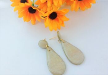 Boucles d'oreilles faites à la main, hypoallergéniques et légères, collection quartz 9