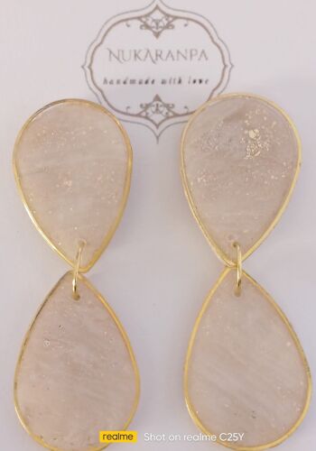 Boucles d'oreilles faites à la main, hypoallergéniques et légères, collection quartz 25