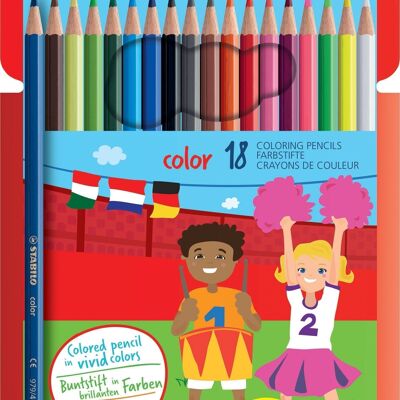 Crayons de couleur - Etui carton x 18 STABILO color "15+3 FLUO"
