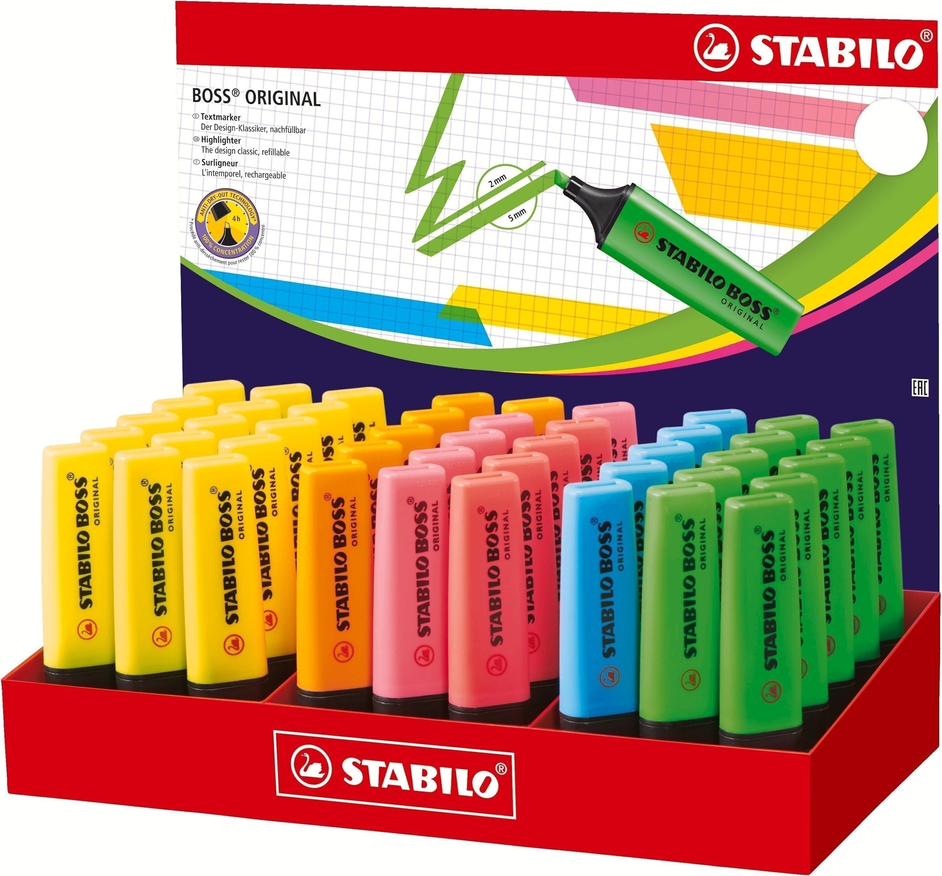 Evidenziatori - Espositore x 45 STABILO BOSS ORIGINAL