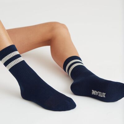 Chaussettes vintage bleu marine