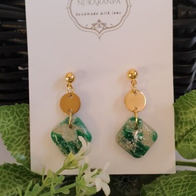EARRINGS handmade, hypoallergenic and lightweight, emerald collection