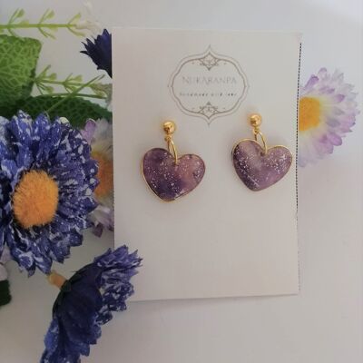 Handmade, hypoallergenic and lightweight earrings. purple quartz collection