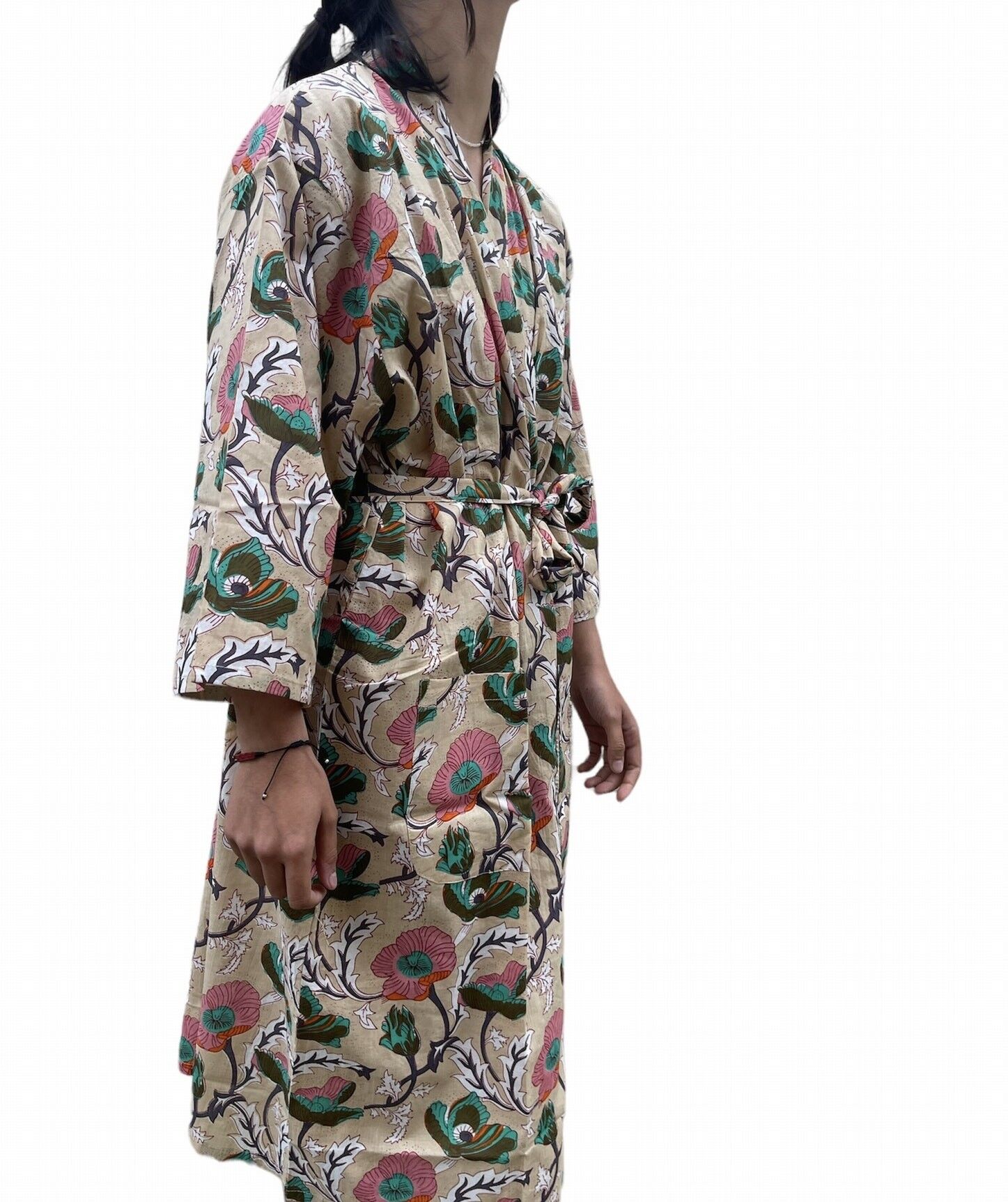 kimono in cotone papavero