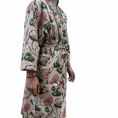 kimono de algodón amapola