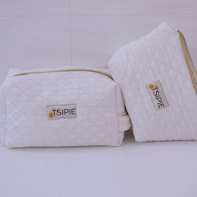 Borsa da toilette bianco sporco