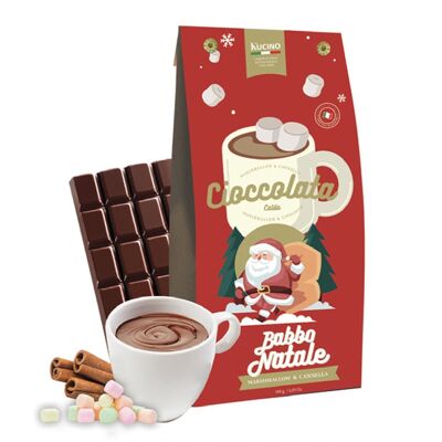 HOT CHOCOLATE SANTA CLAUS WITH CINNAMON WITH MARSHMALLOW