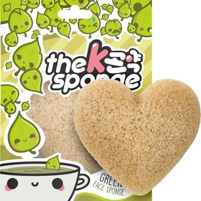 The K Sponge Thé Vert et Coeur Konjac