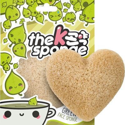 The K Sponge Green Tea y Konjac Heart