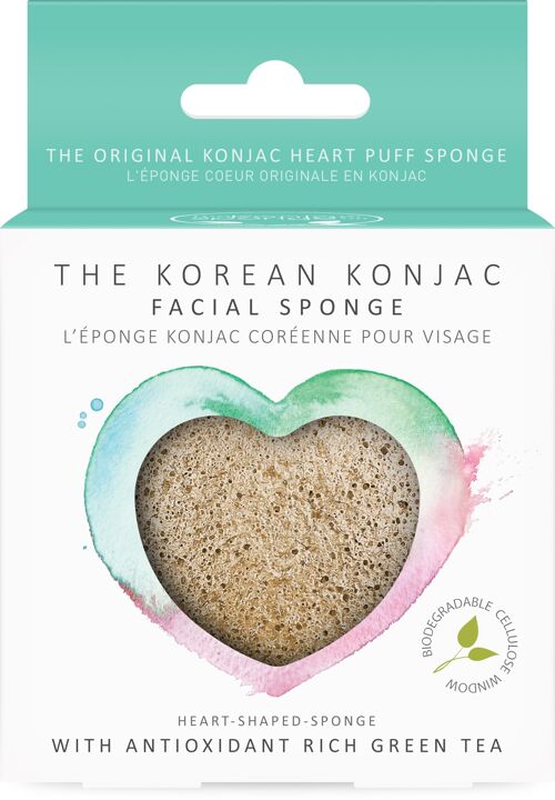 Konjac Heart Sponge With Green Tea