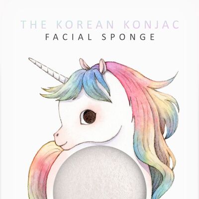 Mythical Standing Unicorn Konjac Esponja facial y gancho 100% puro