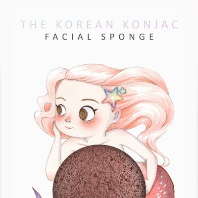 Mythical Mermaid Konjac Face Sponge & Hook French Red Clay
