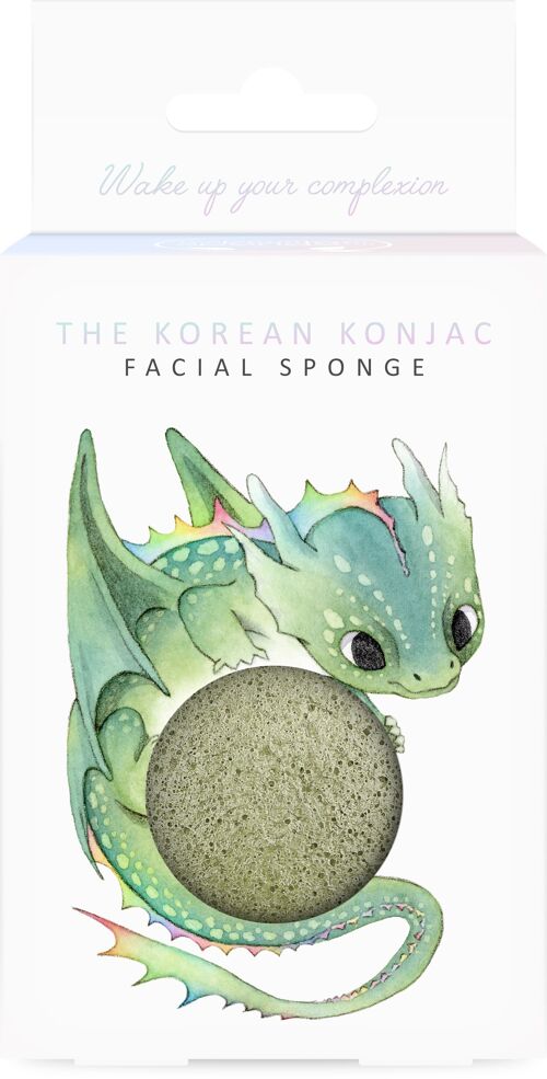 Mythical Dragon Konjac Face Sponge & Hook French Green Clay