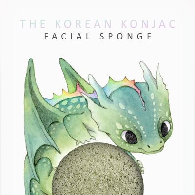 Mythical Dragon Konjac Face Spugna & Hook Argilla verde francese