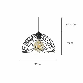 Suspension cloche en métal Ostane Petit Modèle 10