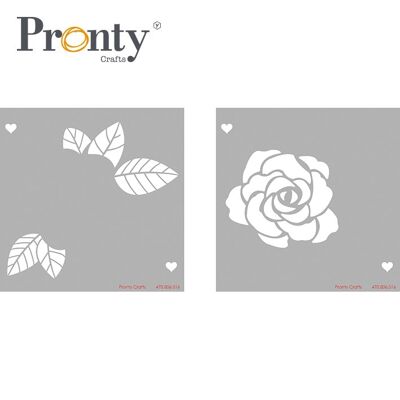 Pronty Crafts Masque pochoir Layered Rose 15x15 2pc